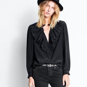 Zadig & Voltaire Black Ruffled Blouse